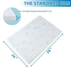 HDJOAPS Pack and Play Mattress foam CertiPUR-US closeup indicates safe support