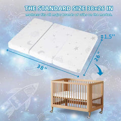 HDJOAPS pack and play mattress premium foam core promotes comfortable sleep and airflow