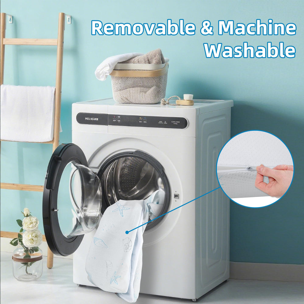 HDJOAPS Pack and Play Mattress washable cover closeup emphasizes easy machine cleaning
