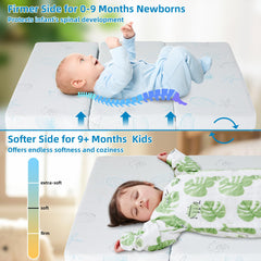 HDJOAPS 38x26 crib fit with rounded edges and serene pattern