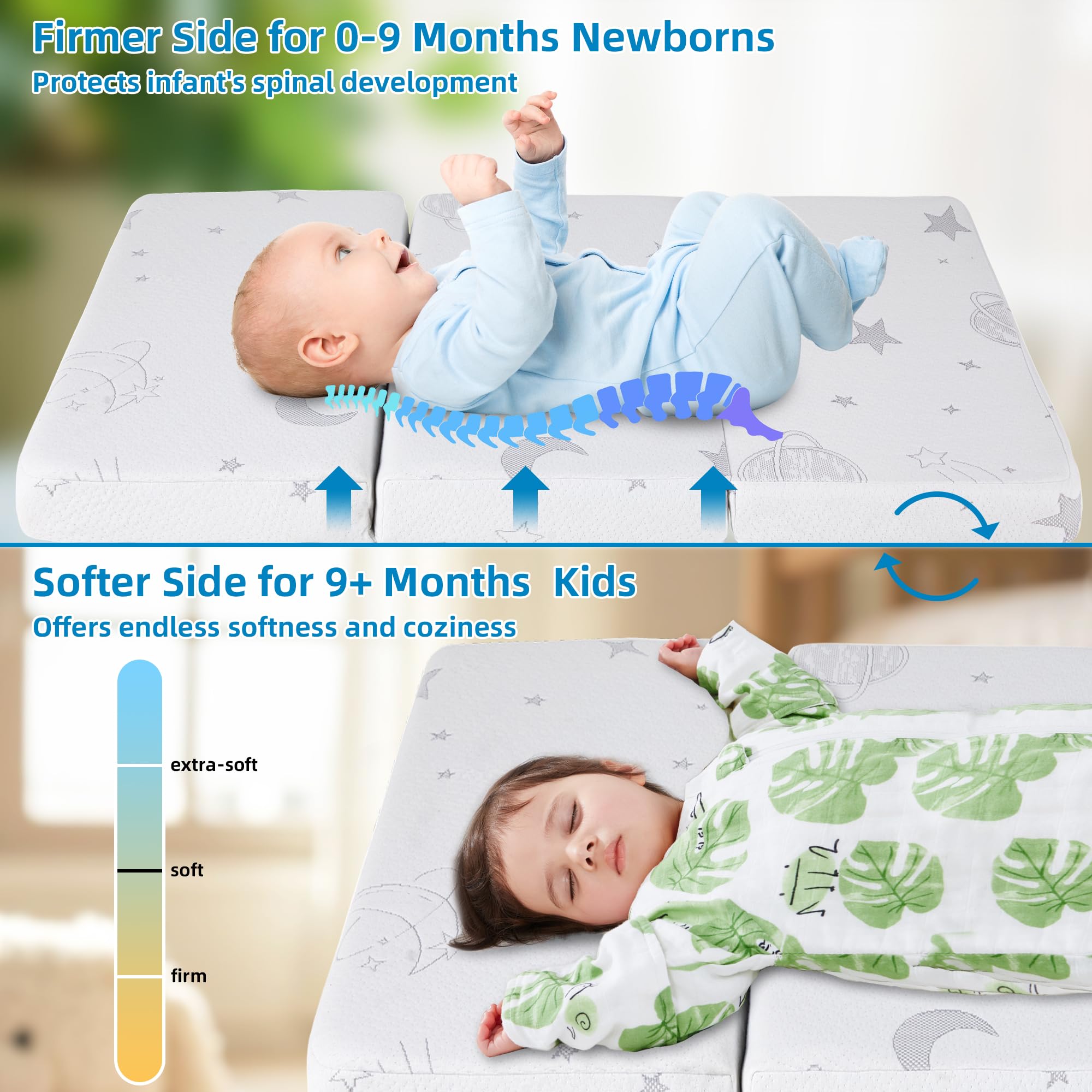 HDJOAPS pack-n-play mattress corner design shows snug fit