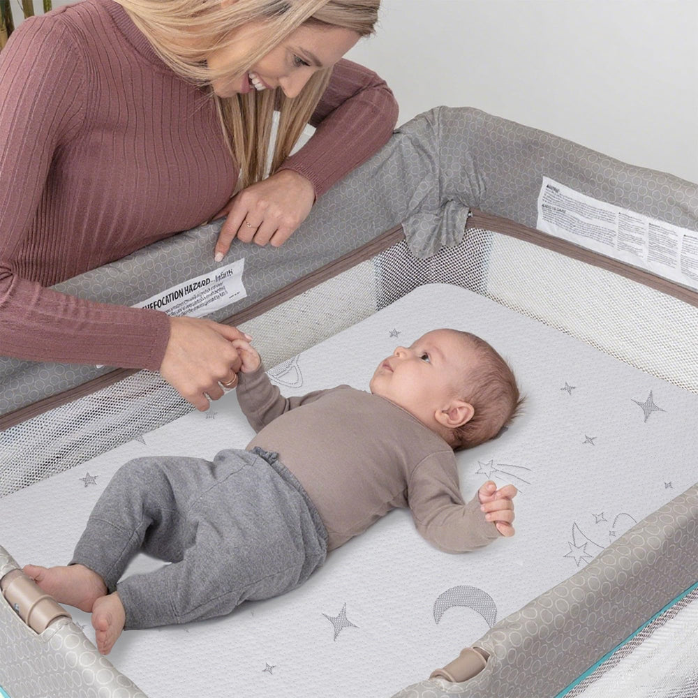 HDJOAPS Pack and Play Mattress Pad 3in-thickness demonstrates enhanced support for comfortable naps