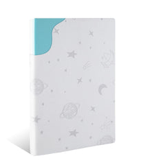 HDJOAPS Pack and Play Mattress Pad space-cover closeup promotes soothing, baby-friendly aesthetics