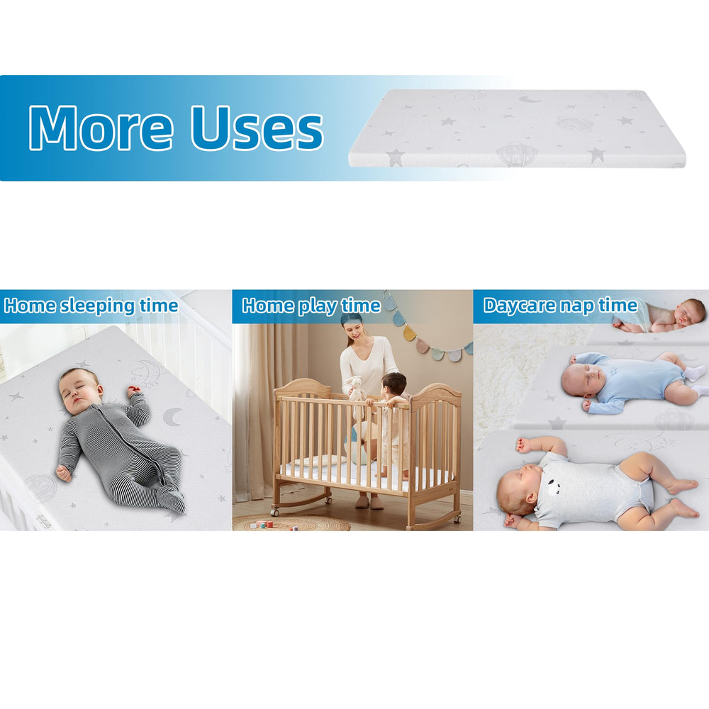 HDJOAPS Pack and Play Mattress Pad travel-ready design supports on-the-go naps