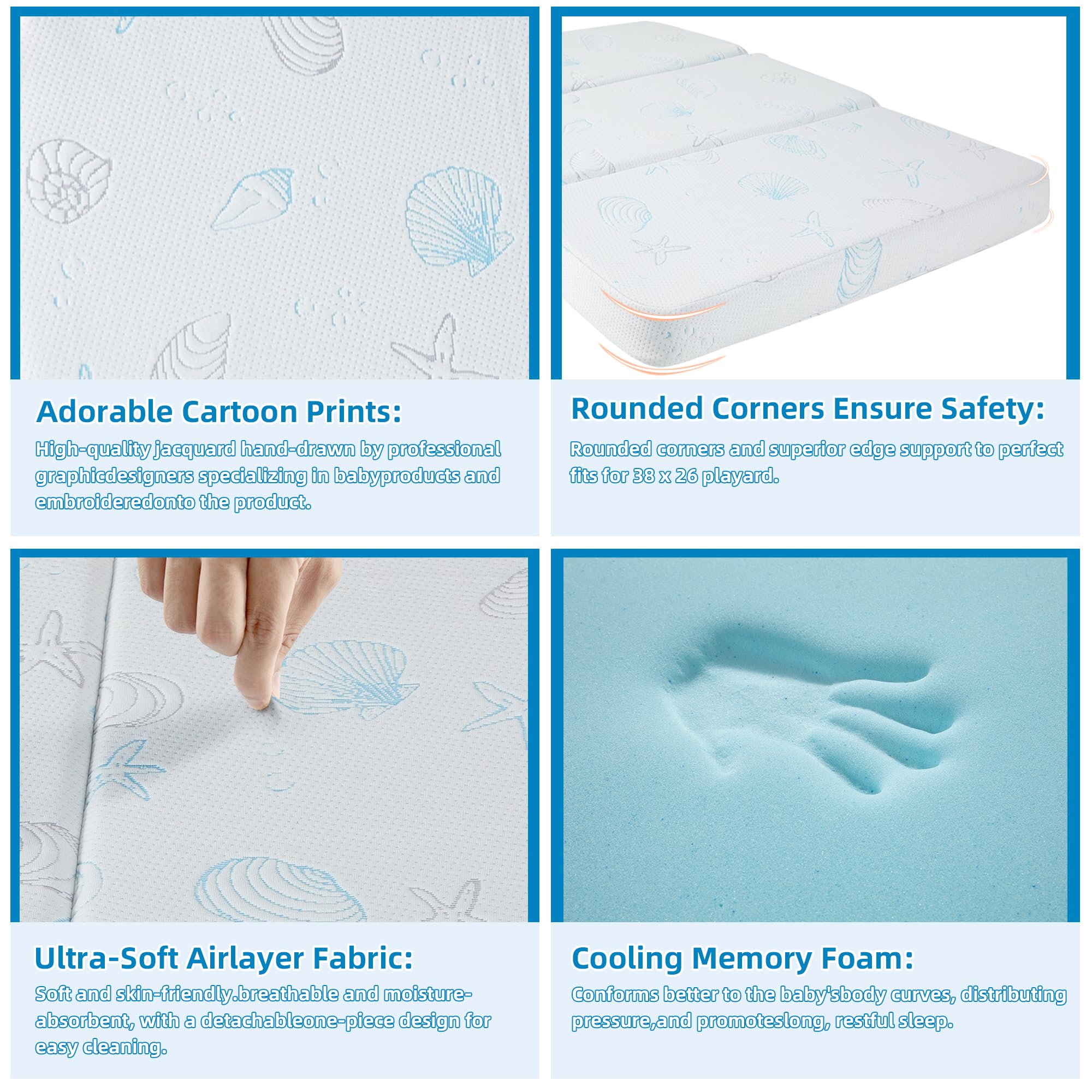 HDJOAPS lightweight tri-fold mattress ready for travel