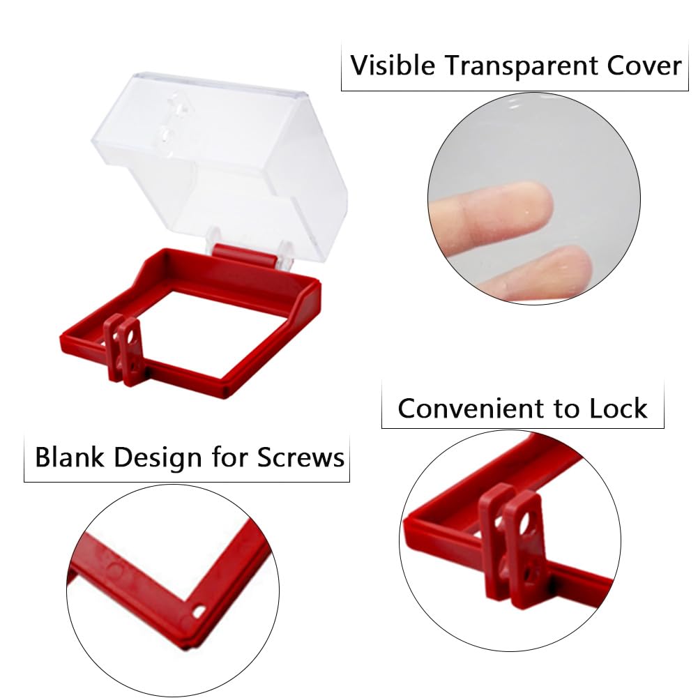 Hdtyyln emergency-stop-button-cover bottom installation demonstrates tape and screw options