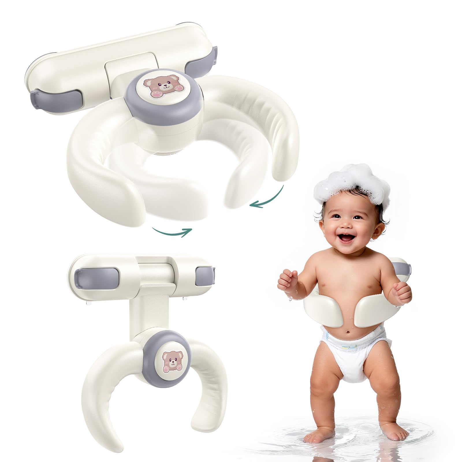 HDUYFYD bath stand suits ages 8–36 months and growing toddlers.