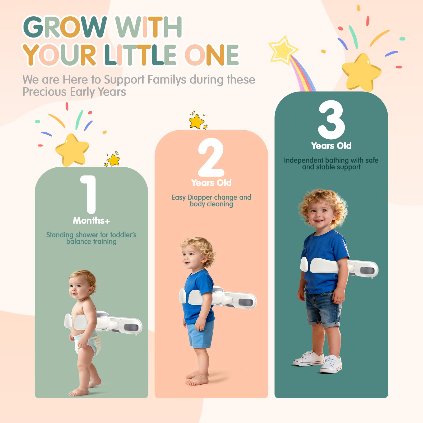 HDUYFYD grow-with-me height adjustability suits 8–36 months.