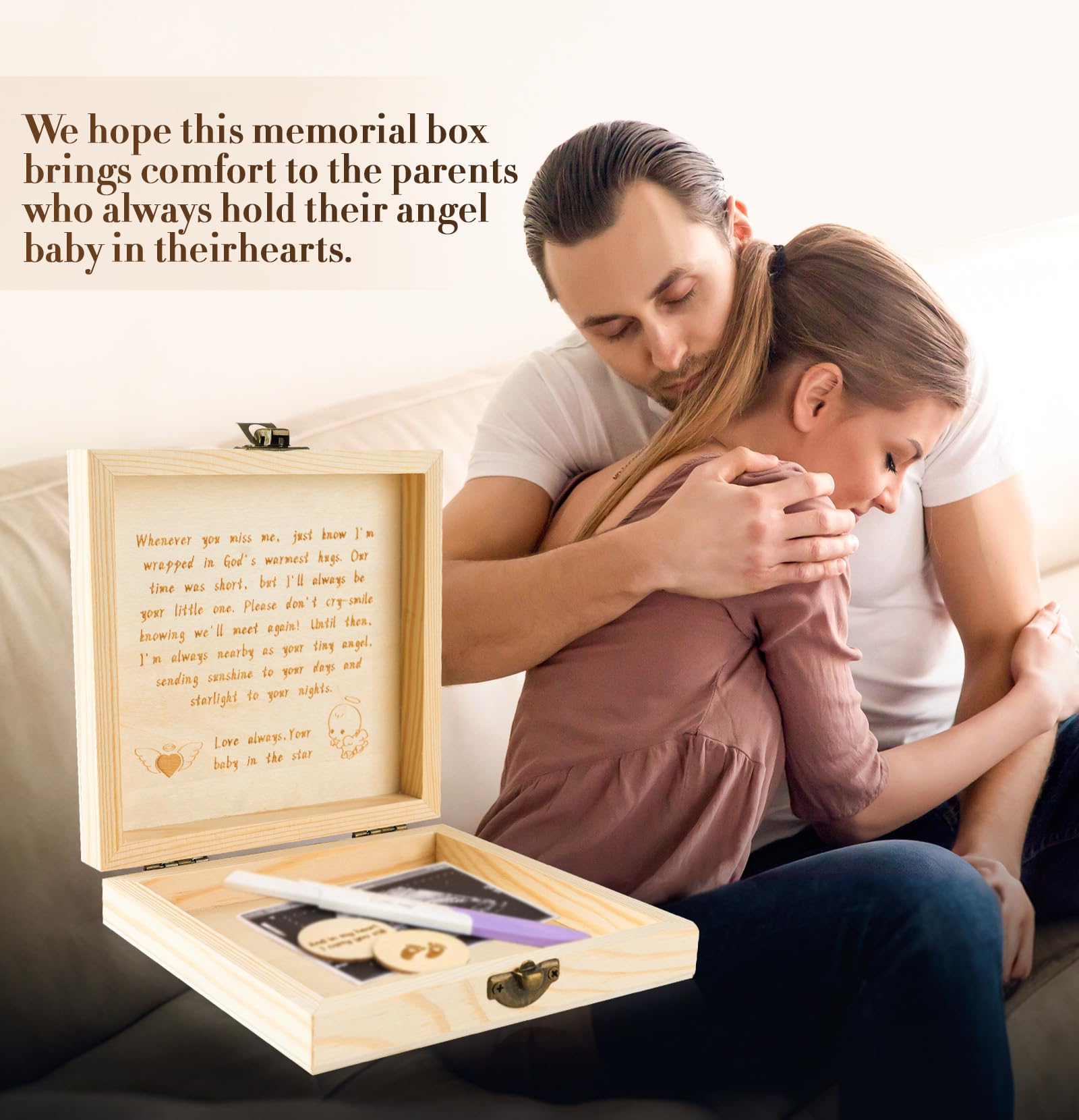 HDUYFYD Miscarriage Memorial Box ultrasound photo slot for precious mementos.