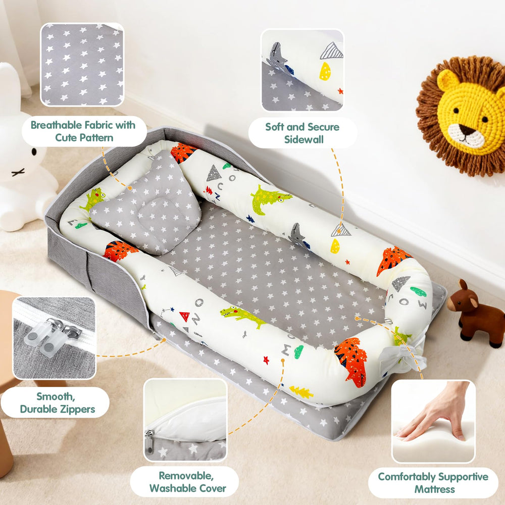 HDUYFYD adjustable U-shaped bumper supports safe awake play