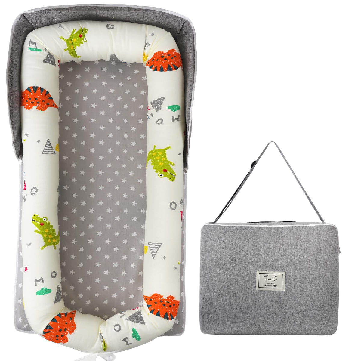 HDUYFYD portable baby lounger folded for travel and quick setup