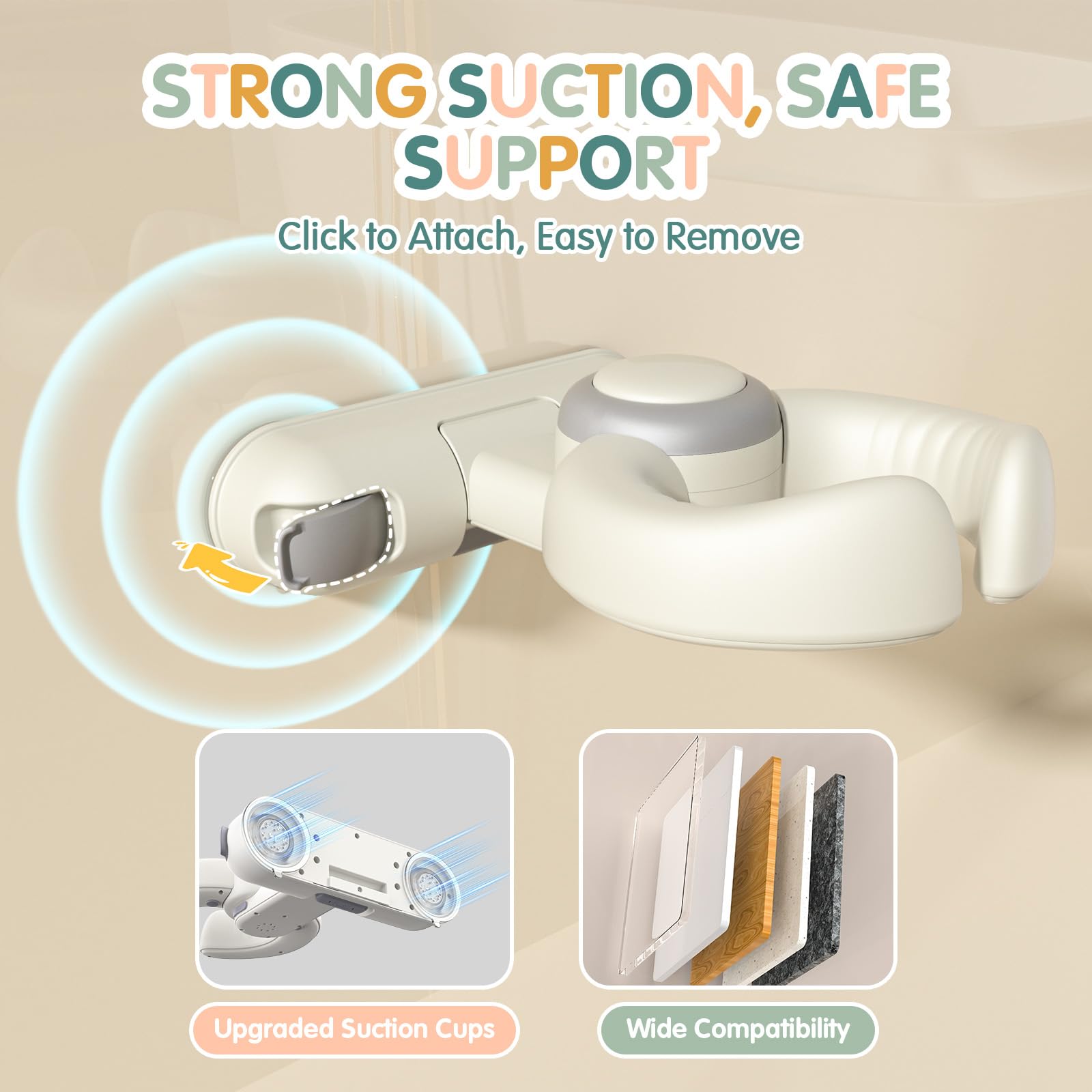 HDUYFYD strong vacuum suction cups grip smooth walls for secure baths.