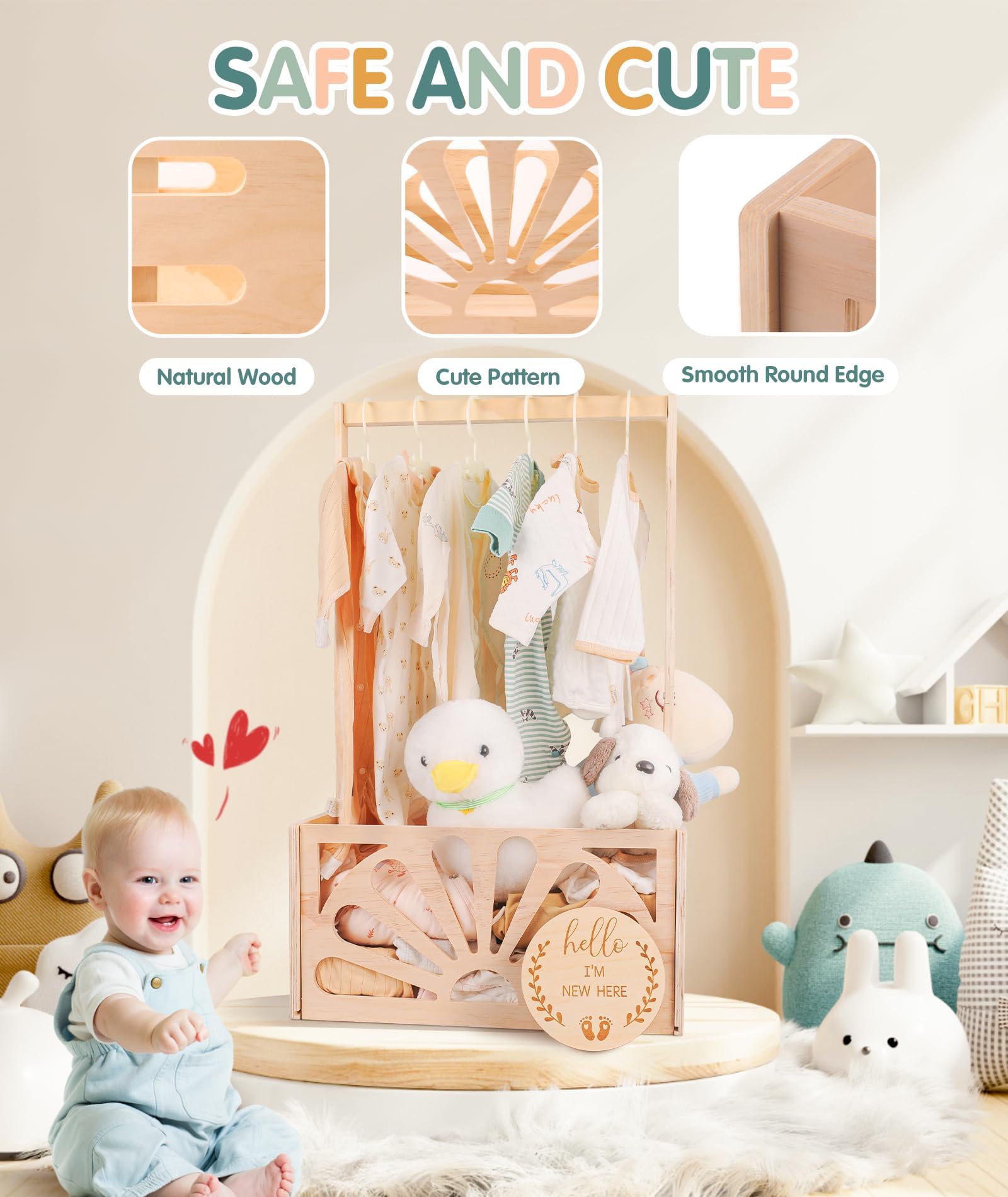 HDUYFYD wooden crate storage use demonstrates versatile space for clothes and toys