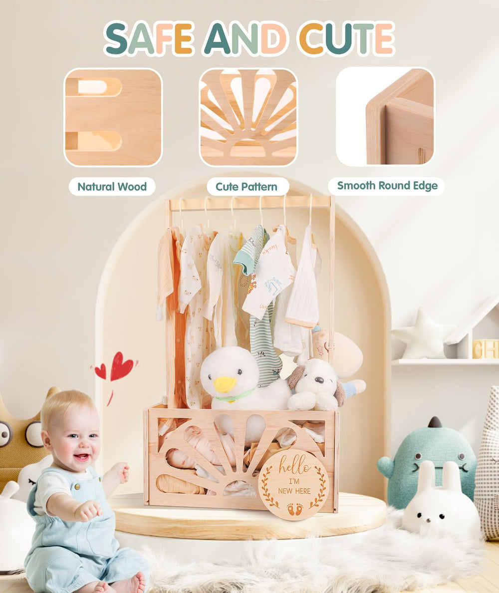 HDUYFYD wooden crate storage use demonstrates versatile space for clothes and toys