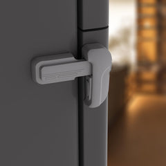 HEOATH fridge lock dual-button-release shows easy adult access with childproof safety.