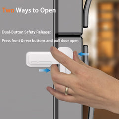 HEOATH fridge lock single-button-release enables quick one-handed use.