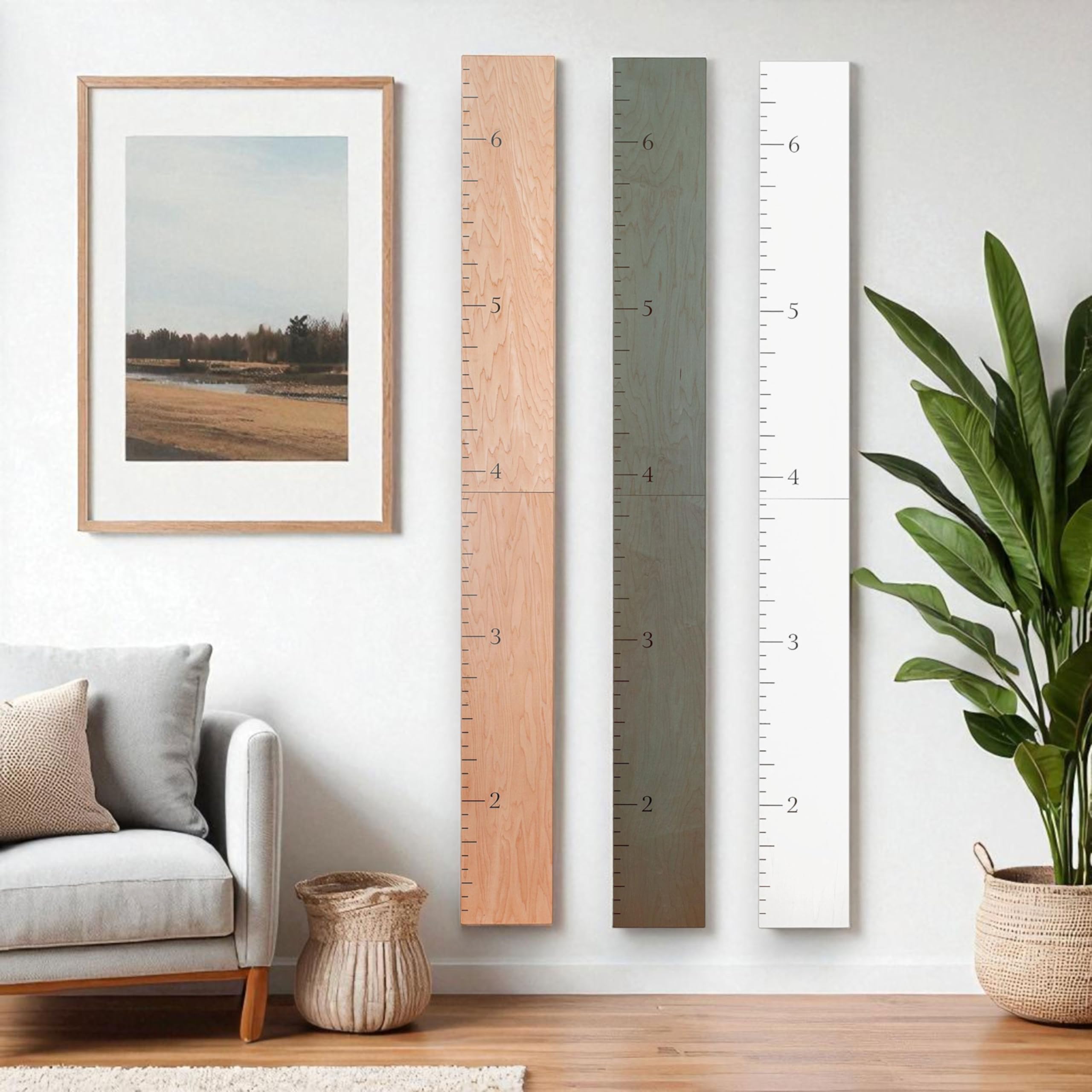 Headwaters Studio 63-inch ruler with clear markings for kid height tracking.