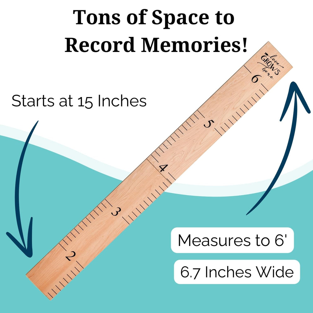 Headwaters Studio growth chart with black numerals ensures clear milestone records