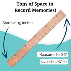 Headwaters Studio growth chart closeup woodgrain highlighting natural finish