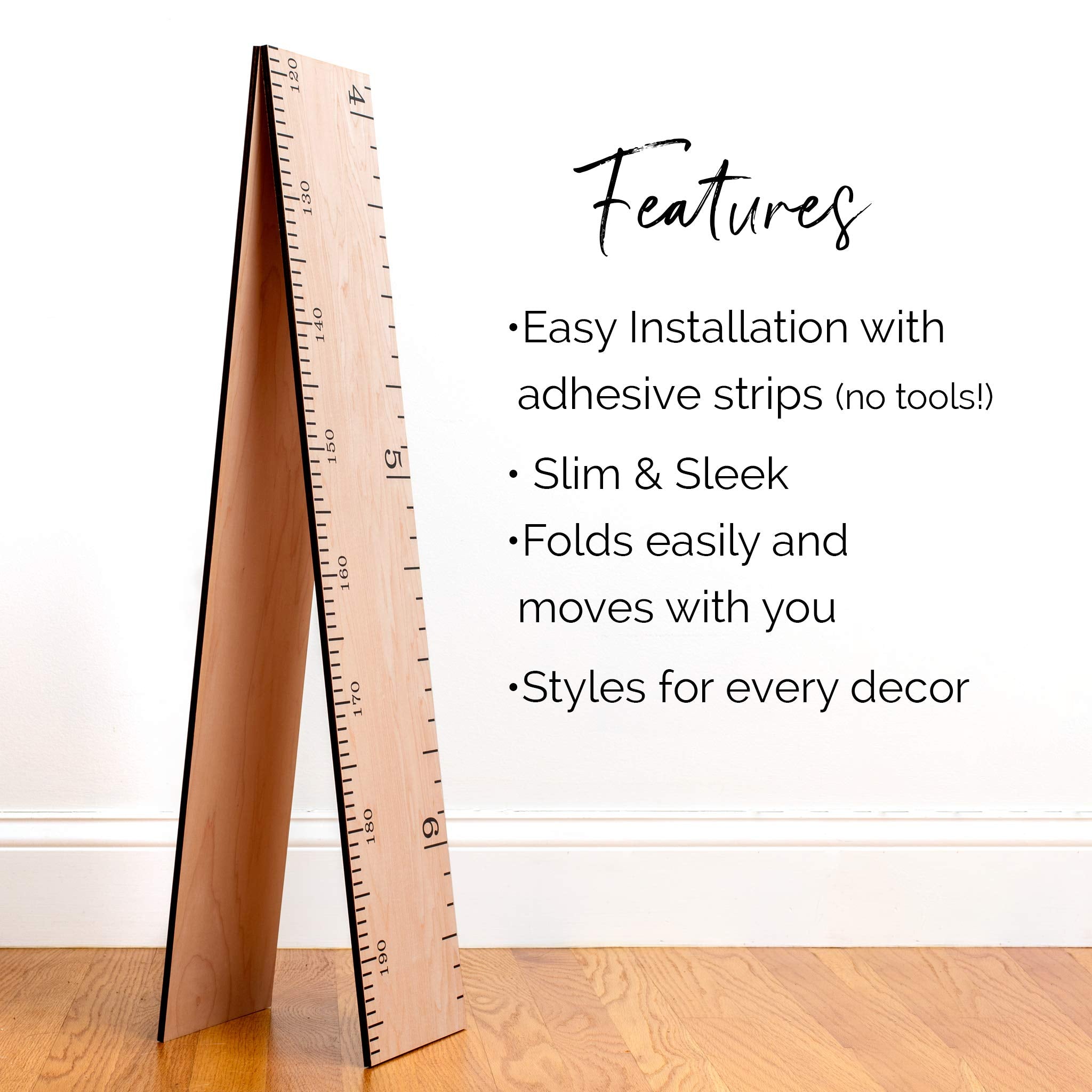 Headwaters Studio growth chart packaging image shows natural wood quality