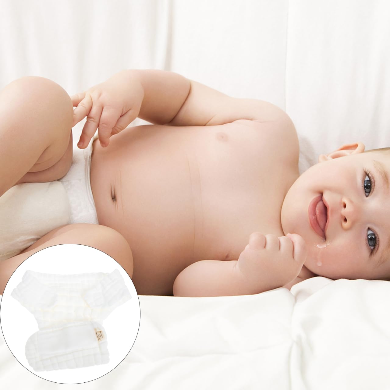 Healifty Newborn Diapers cover fabric detail reveals breathable outer layer.