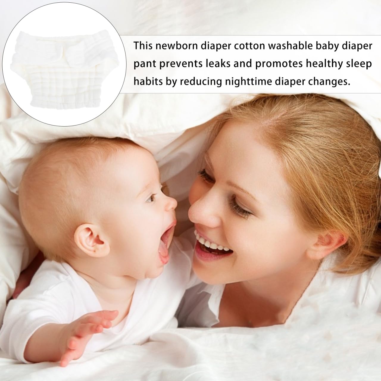Healifty Newborn Diapers reusable fabric close-up emphasizes washable design.