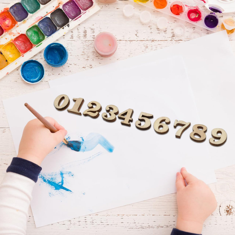 Healifty wooden numbers slices closeup showing smooth finish and natural grain