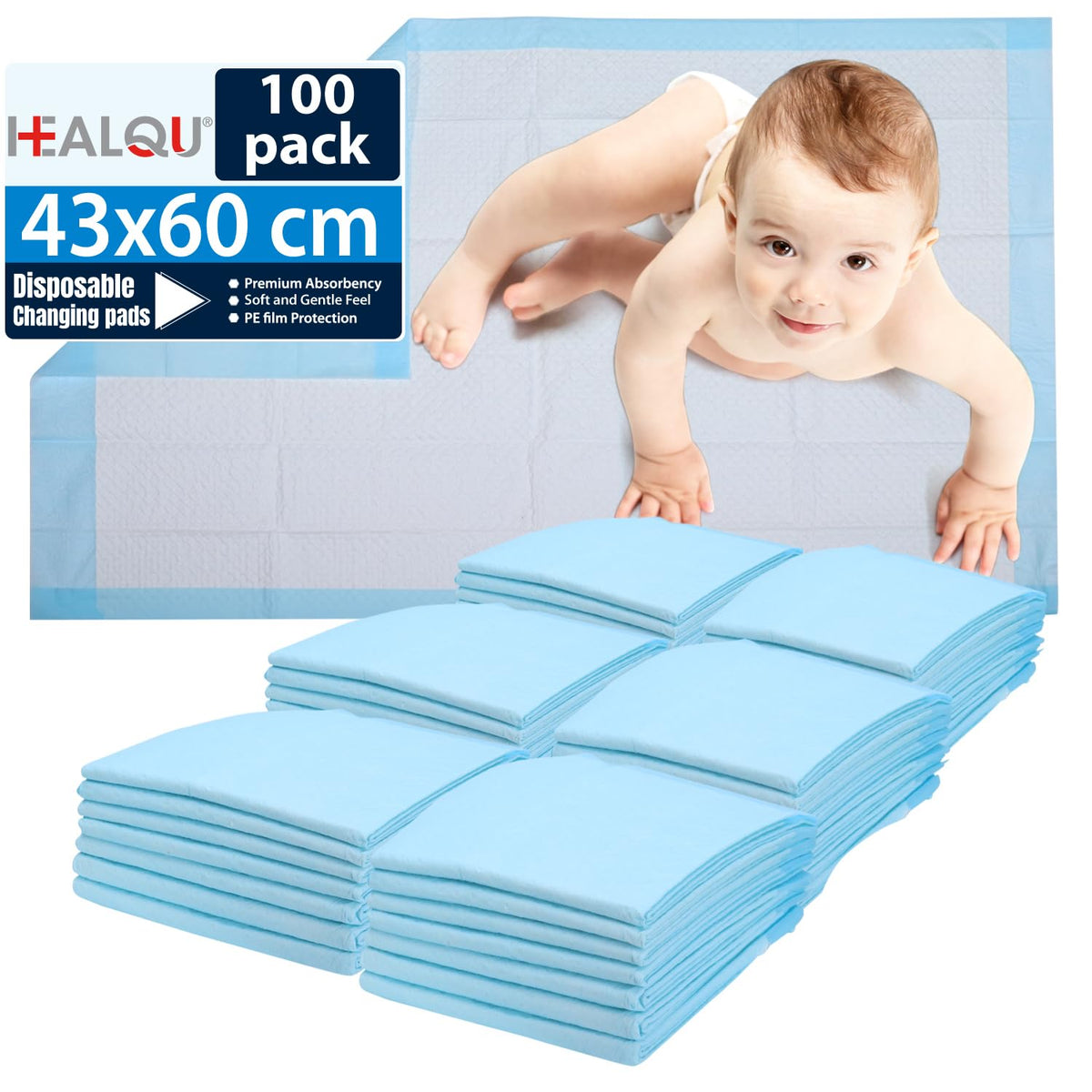 Healqu disposable pad liner wide-coverage shot shows mess-free diaper changes