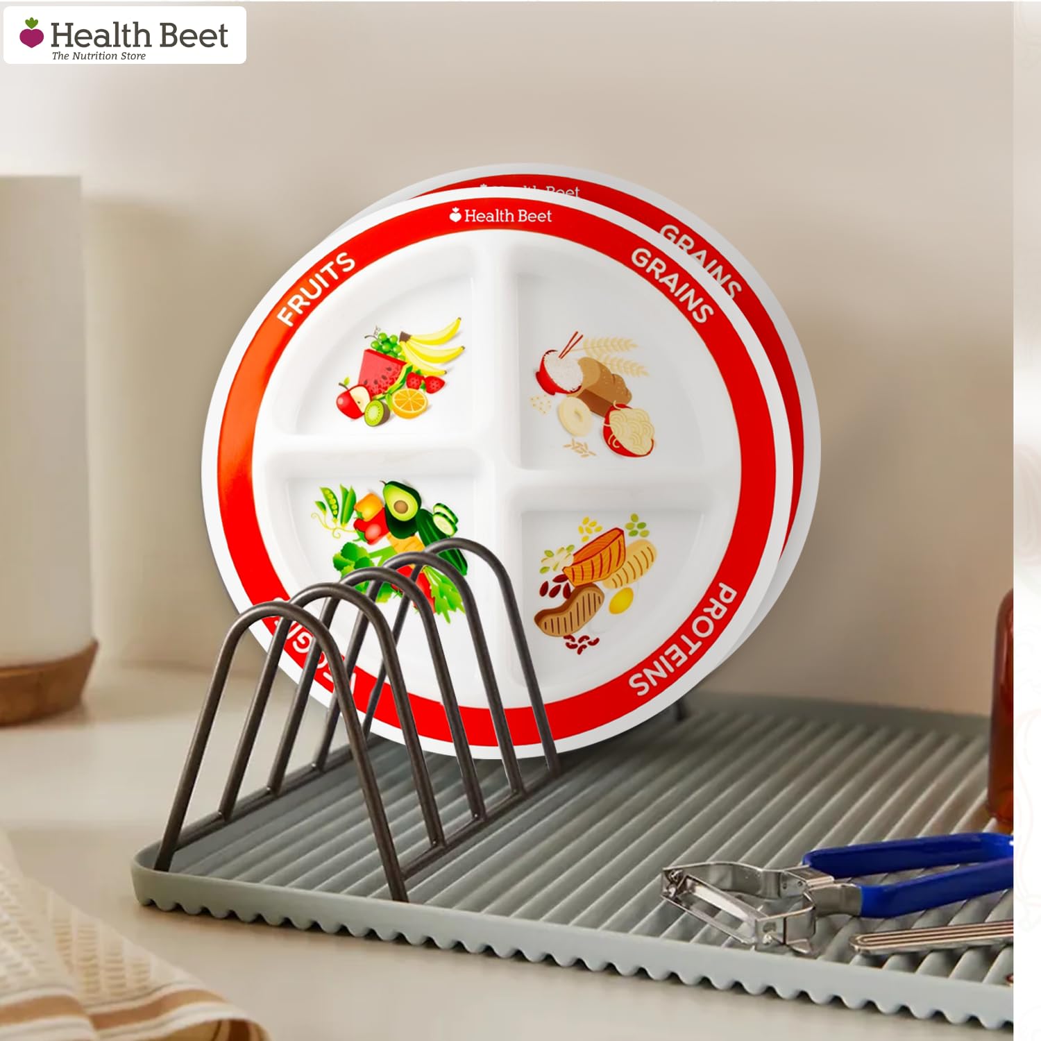 Health Beet MyPlate is microwave- and dishwasher-safe for busy families.