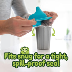 Healthy Sprouts silicone sippy cup lids orange pack ready for travel-friendly, spill-proof on-the-go use.
