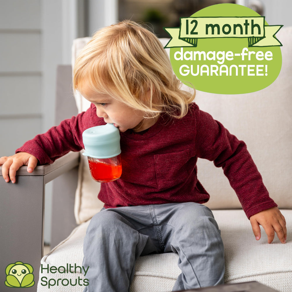 Healthy Sprouts silicone sippy cup lids teal travel-ready lid preventing leaks during adventures.