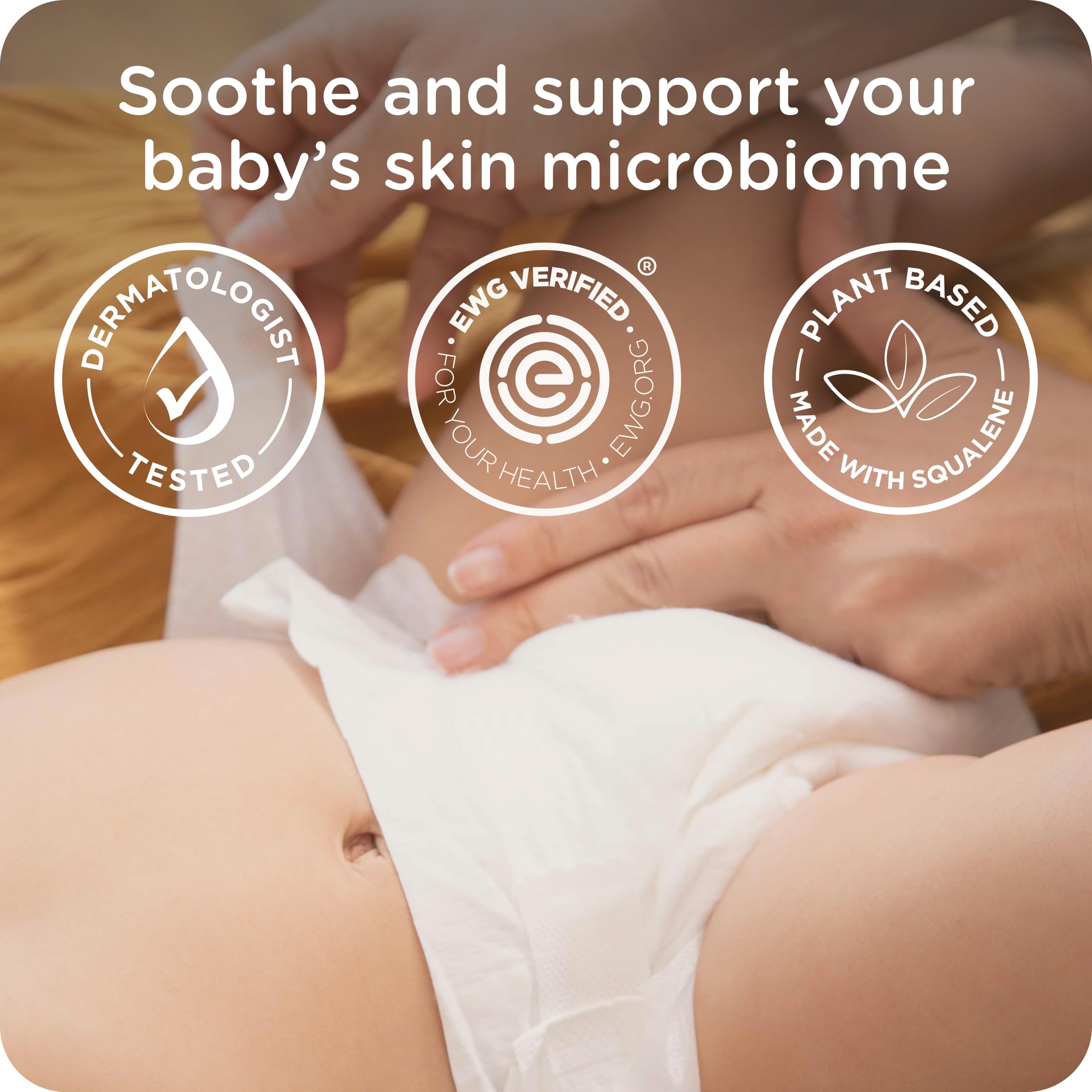 HealthyBaby Diaper Cream with squalane nourishes and soothes delicate skin.