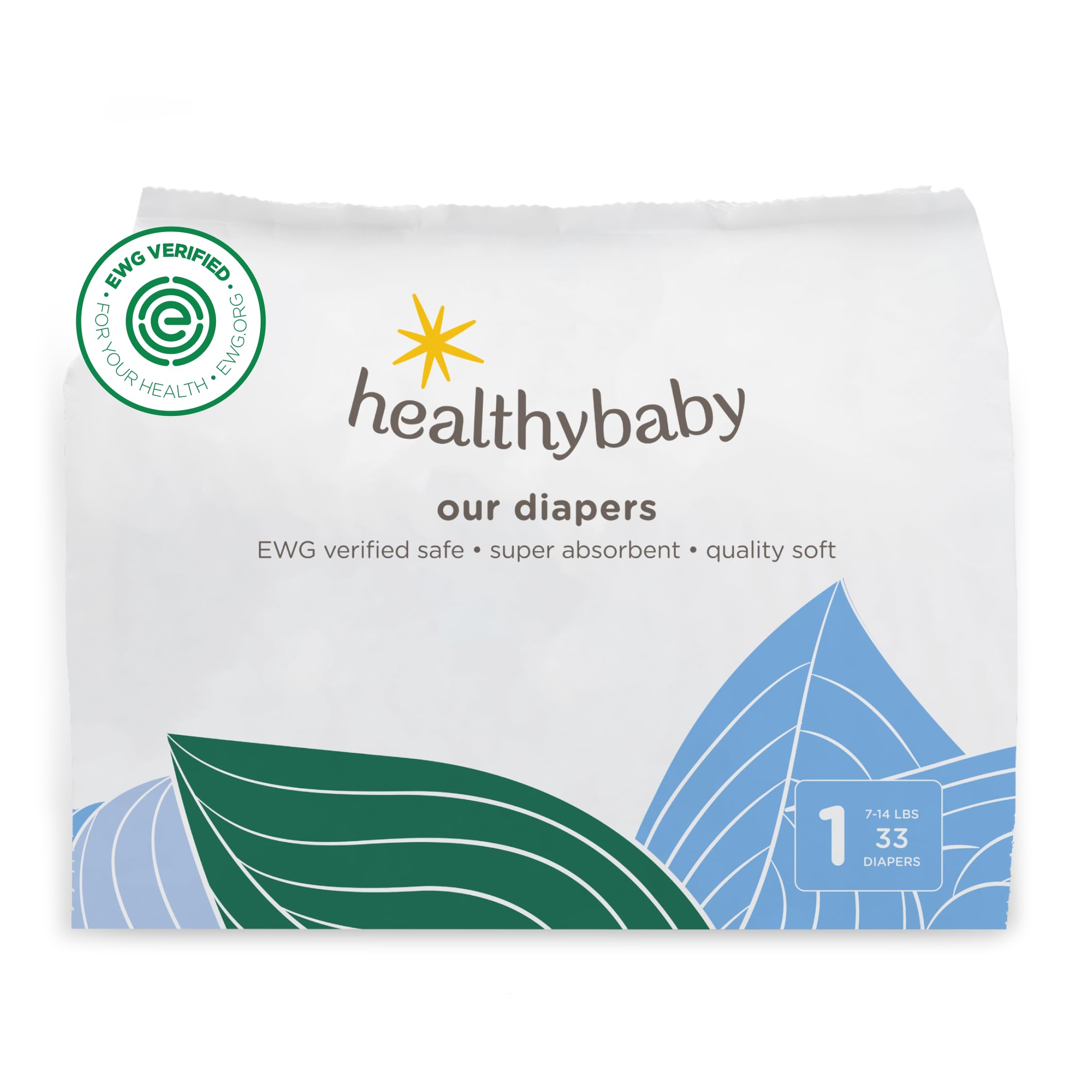 Healthybaby diapers outer packaging highlights a gentle, safe option for everyday baby care.
