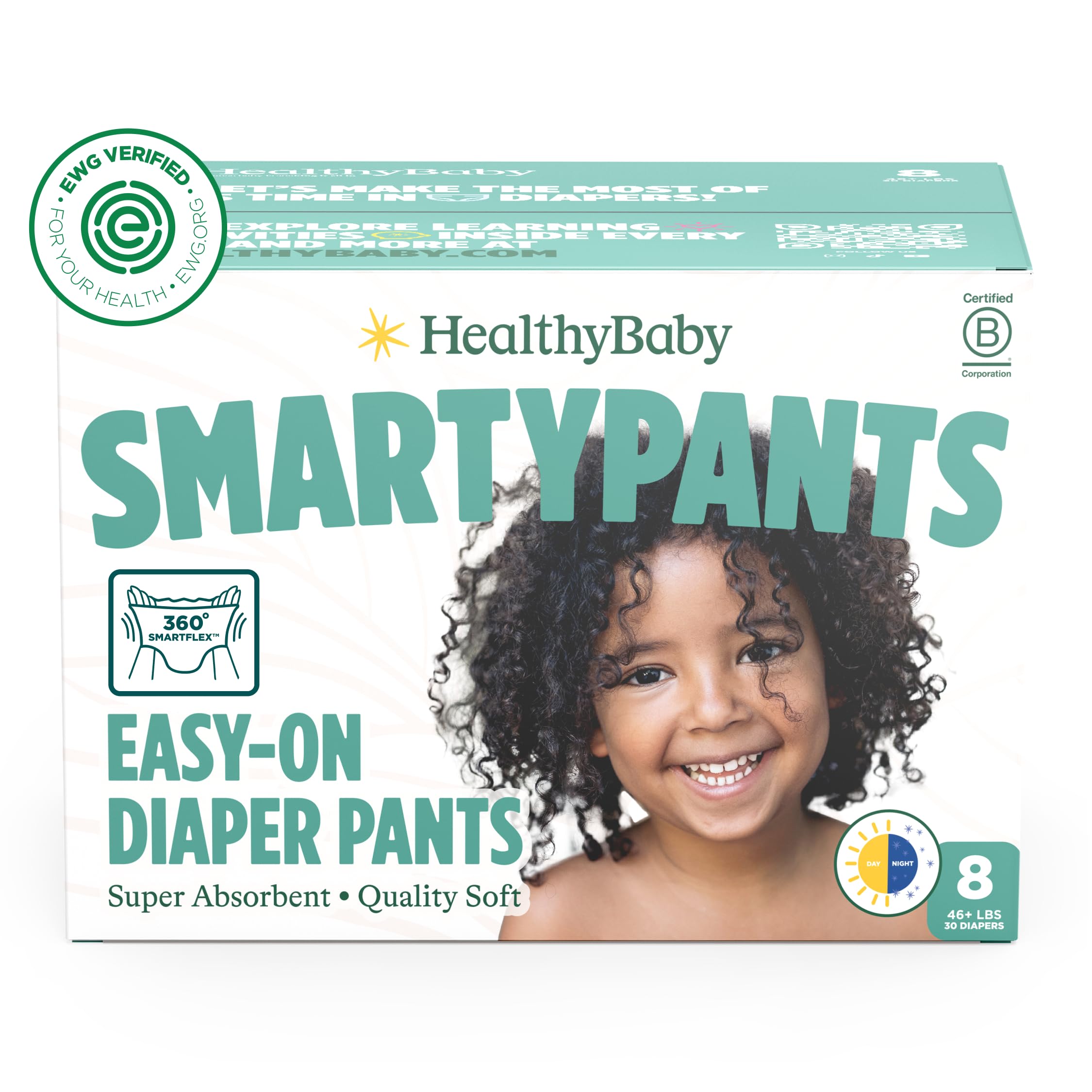 HealthyBaby SmartyPants pull-up diaper with quilted waistband for secure fit and dryness