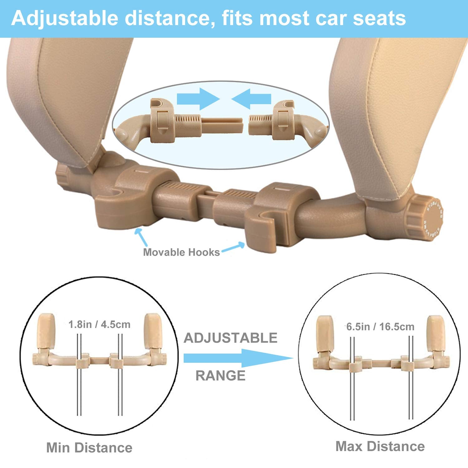 Heapany Roadpal installation on car seat with simple tool-free setup