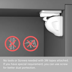 Heart of Tafiti adhesive tape installation highlights reversible baby-proofing for quick redecorating.