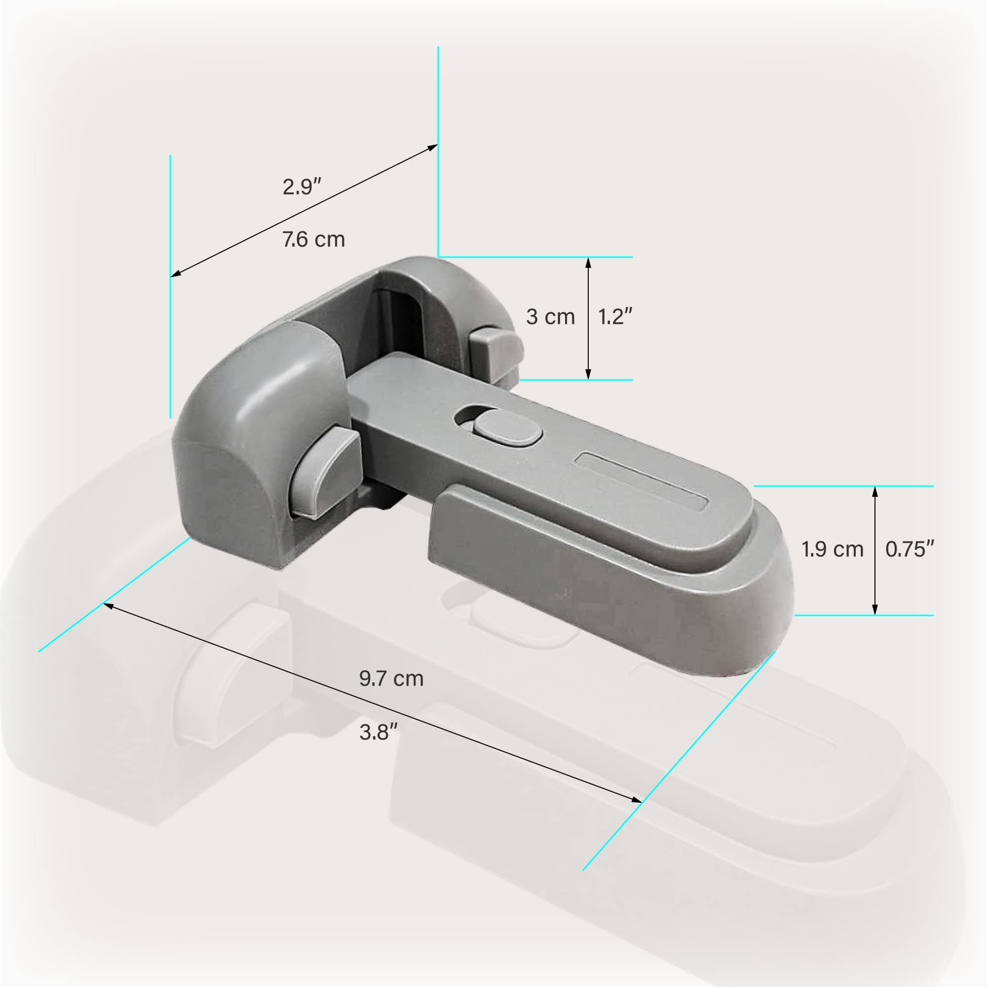 Heart of Tafiti fridge lock head rotated 120 degrees to fit beveled refrigerator surfaces