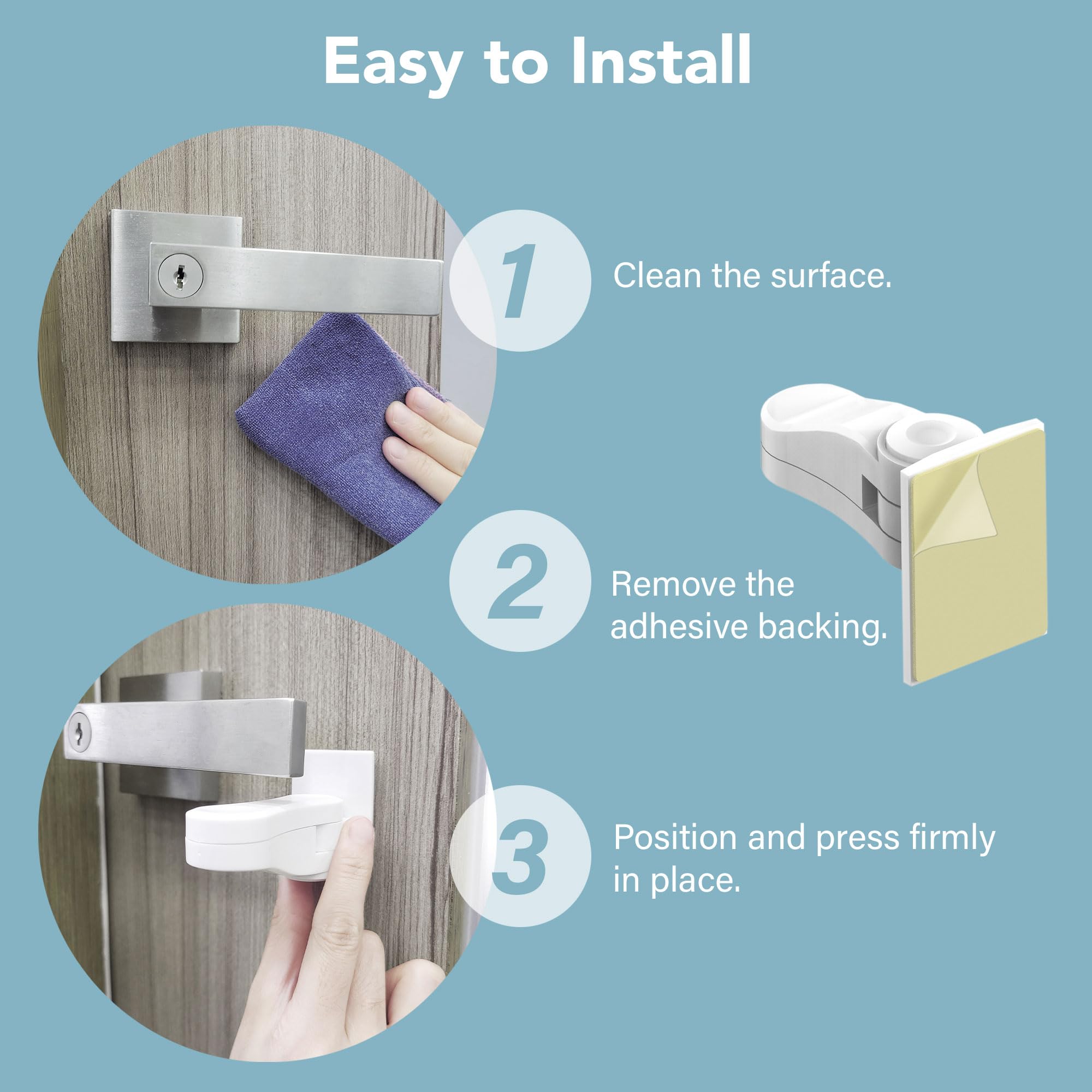 Heart of Tafiti lever-lock-universal-fit on various door handles ensures versatile babyproofing