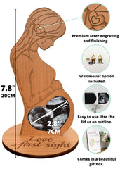 Heart's Sign laser-engraved sonogram frame adds elegant, lasting detail.