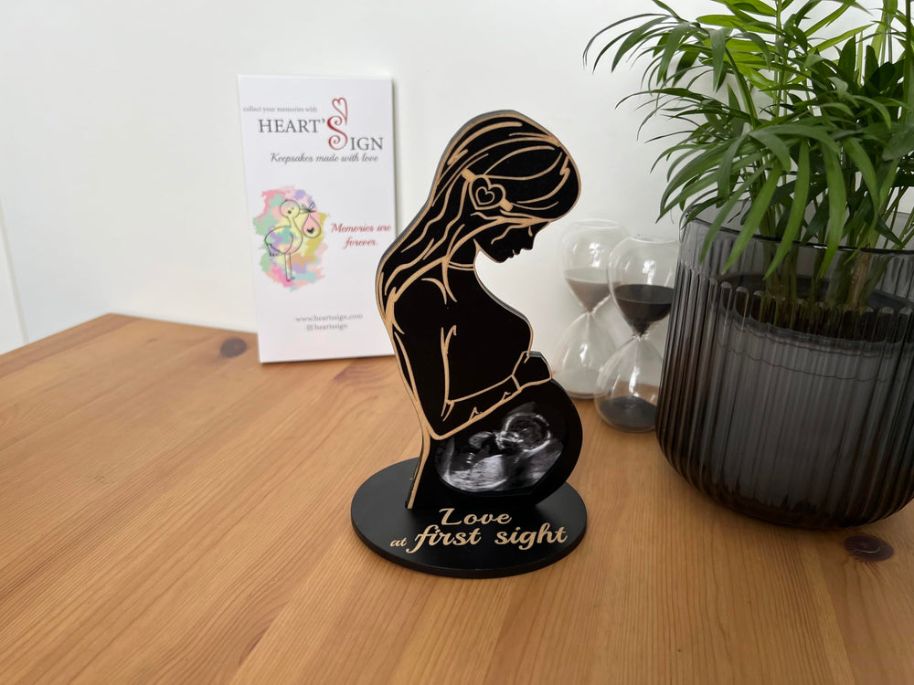 Heart's Sign frame suits baby showers and gender reveals with style.