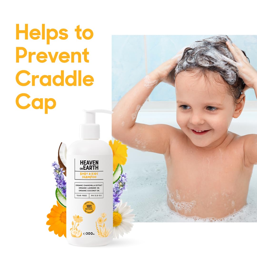 Heaven on Earth bottle with coconut oil and soothing, skin-loving formula.