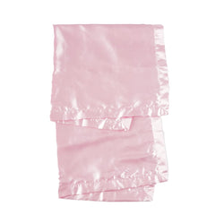 Heavens Cuddles pink satin blanket wrapped for comforting nap-time routines