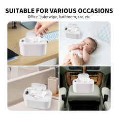 Hebafri baby-wipe-warmer heat plate focuses warmth from above to avoid drying.