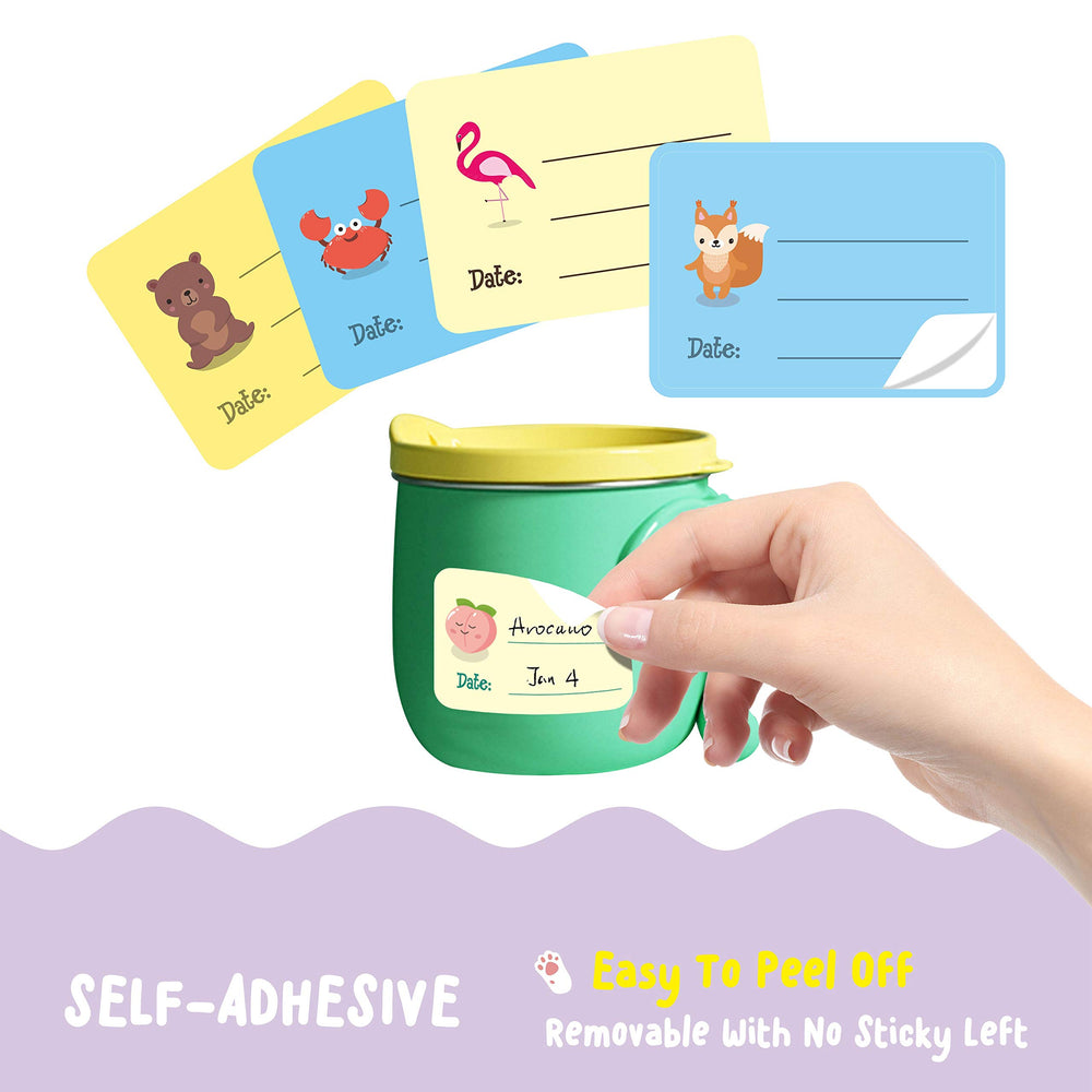 Hebayy 45-design cartoon labels add fun visuals for meal labeling.