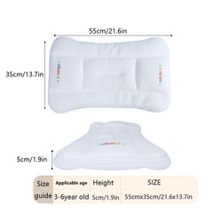 Hebove Kids Pillow demonstrates adjustable height for ages 1–18.