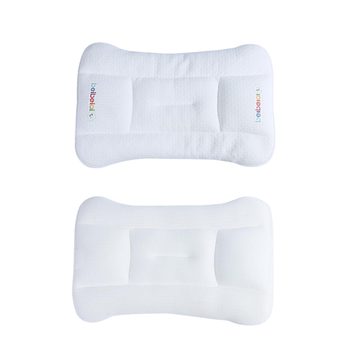Hebove Kids Pillow front view shows ergonomic spine support for growing children.