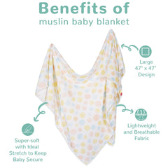 HECCEI 47x47 swaddle size in use providing ample coverage for easy wrapping