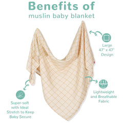 HECCEI oversized 47-by-47 swaddle aids easier wrapping and baby coverage