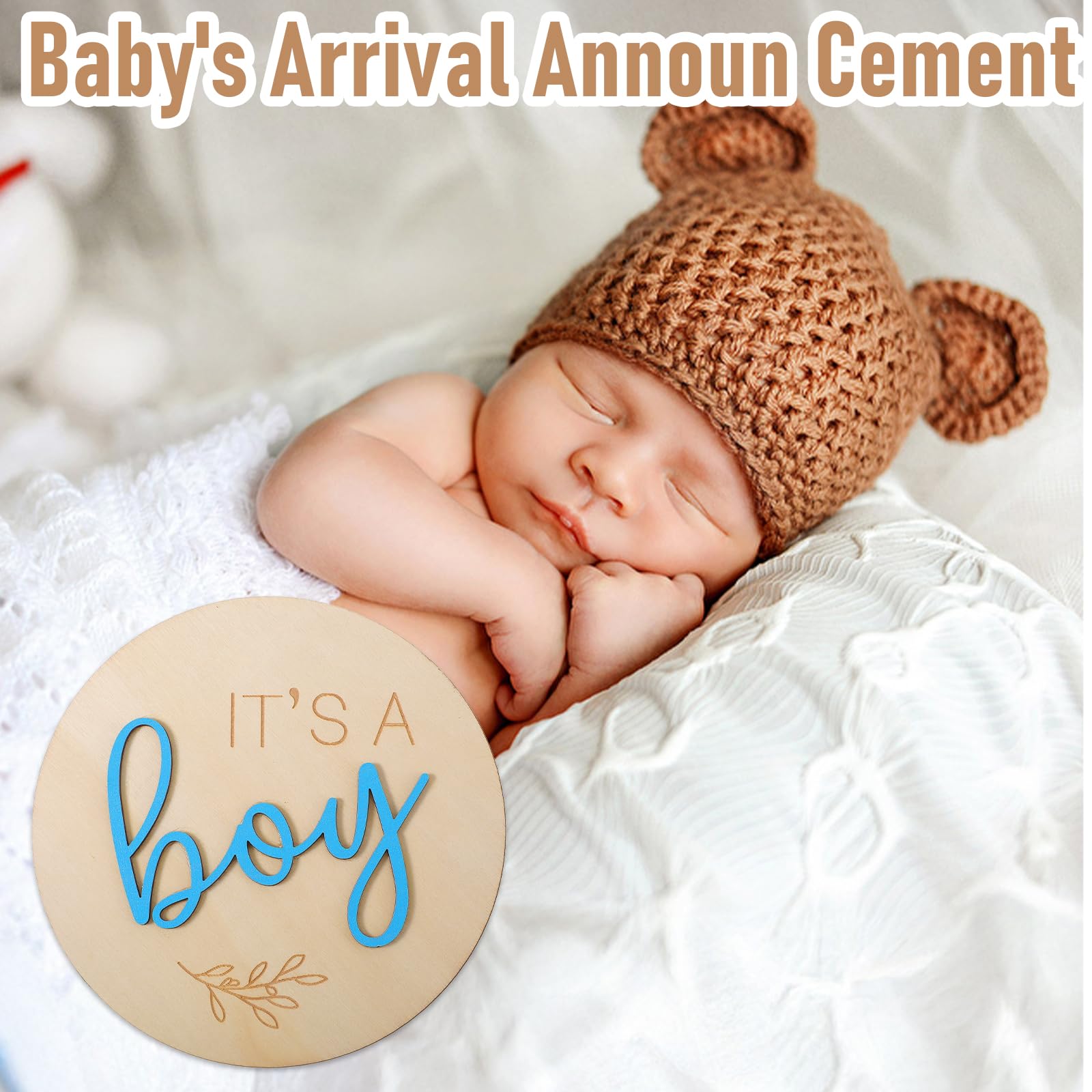 Heclia Baby Announcement Sign eco-friendly ink resists fading in milestone photos.