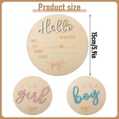 Heclia Baby Announcement Sign handwritten birth details area for personalized memories.